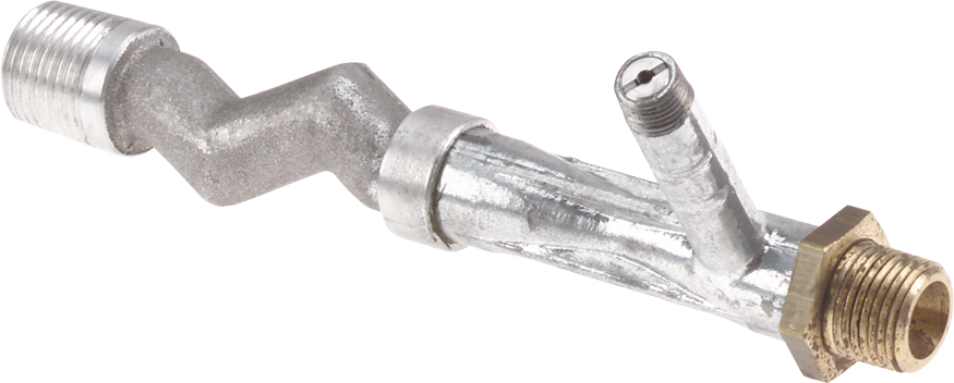理查兹, 压铸的, 白色金属阀体，整体铸造侧臂, plated Brass nozzle; cast aluminum baffle tube. 3/8"(1/2"排水，1/8" NPT真空)进水口，7"(178mm)长度