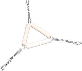 三角形, Iron Wire (16ga) galv. with plain clay pipe stems